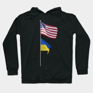 USA Ukraine Flag Pole Brotherhood Hoodie